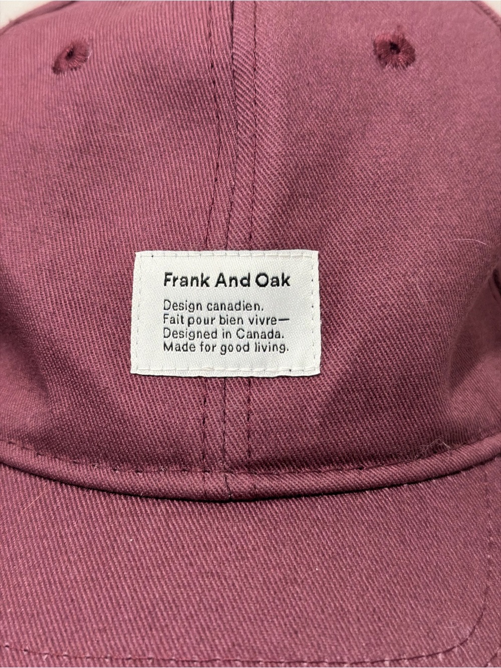 Organic Cotton Baseball Cap in Burgundy - Picture 2 of 9